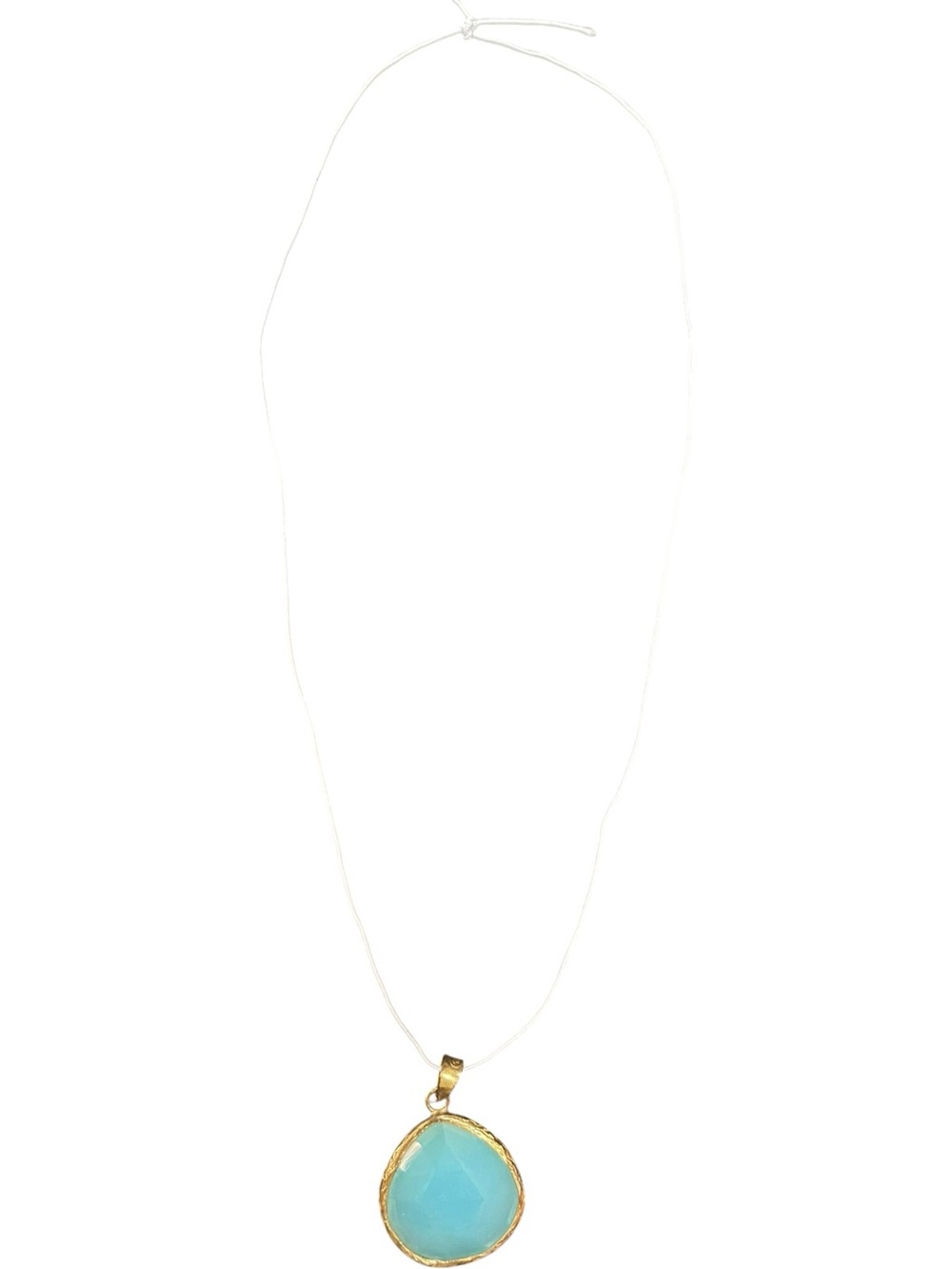 Coralia Leets Teardrop Chalcedony Pendant Necklace Blue